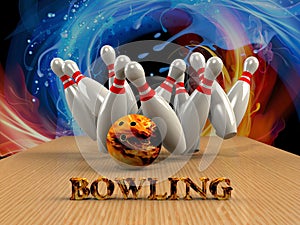 Bowling Game Strike rot photo