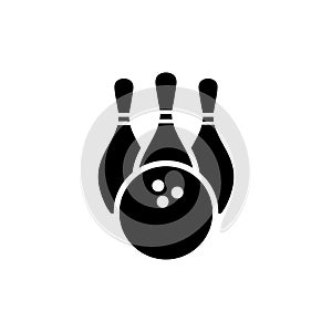 Bowling icon flat vector template design trendy