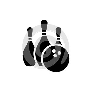 Bowling icon flat vector template design trendy