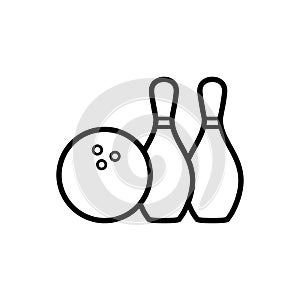 Bowling icon flat vector template design trendy