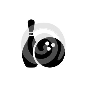 Bowling icon flat vector template design trendy