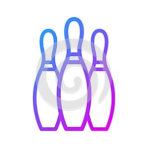 Bowling icon Gradient purple sport symbol illustration