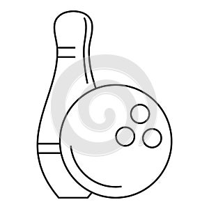 Bowling icon, outline style
