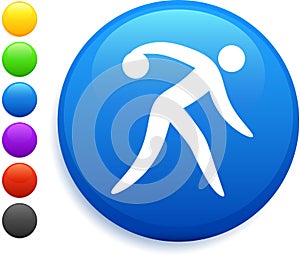 Bowling icon on round internet button