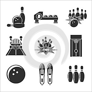 Bowling icon set