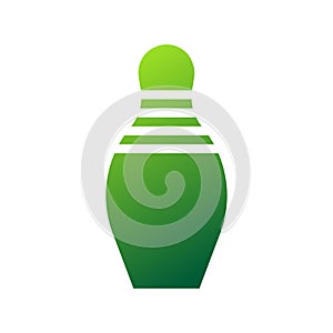 Bowling icon solid gradient green sport symbol illustration