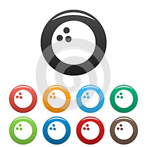 Bowling icons set