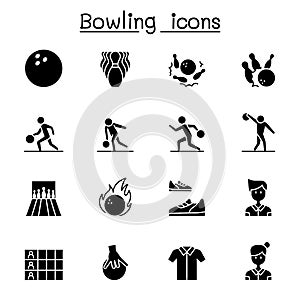 Bowling icons set vector illustration graphic design