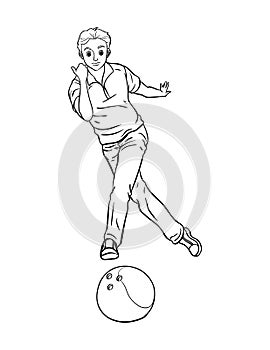 Bowling Isolated Coloring Page for Kids