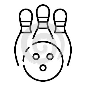 Bowling kegling icon, outline style photo