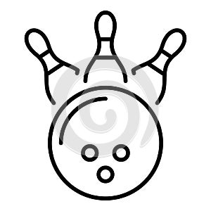 Bowling kingpin strike icon, outline style photo