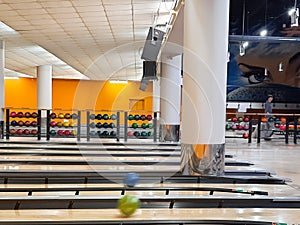 Bowling lanes with Bowling balls