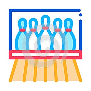 Bowling Lanes Icon Vector Outline Illustration