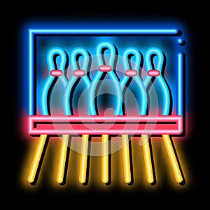 Bowling Lanes neon glow icon illustration