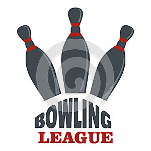 Bowling league logo, flat style