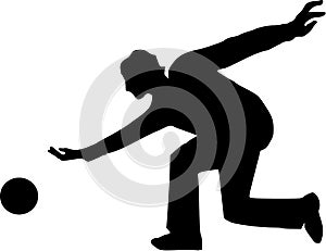Bowling Man Silhouette