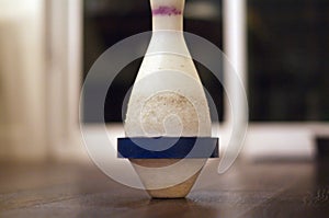 Bowling pin on with background blur