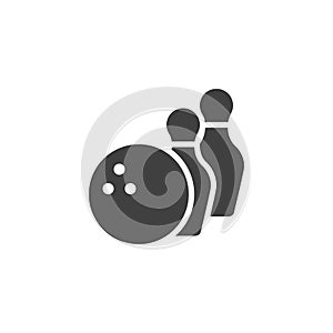 Bowling pin ball vector icon