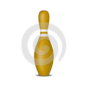 Bowling pin in brown design with white stripes