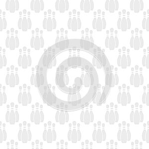 Bowling pin isolated seamless pattern on white background