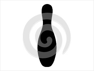 Bowling pin silhouette vector art white background