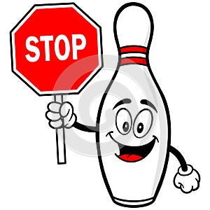 Bowling Pin with Stop Sign