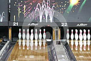 Bowling pines competition sports indoor photo