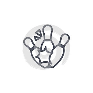 bowling pins strike. Vector illustration decorative design