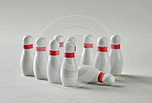 Bowling pins triangle