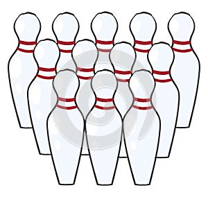 Bowling pins , vector or color illustration