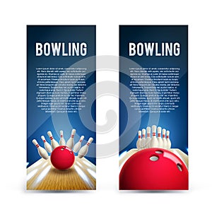 Bowling realistic theme eps 10 broshure