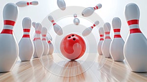 bowling ball hitting pins