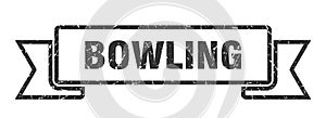 bowling ribbon. bowling grunge band sign.