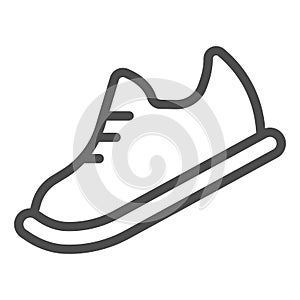 Bowling shoes line icon, bowling concept, Sneakers sign on white background, sport footwear icon in outline style for