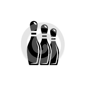 Bowling Skittles Pin Flat Vector Icon