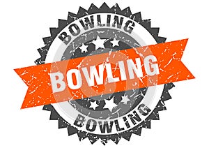 bowling stamp. bowling grunge round sign.
