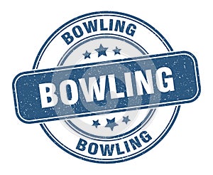 bowling stamp. bowling round grunge sign.