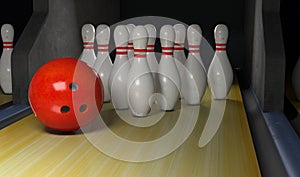 Bowling Strike. 3D render