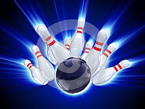 Bowling strike photo