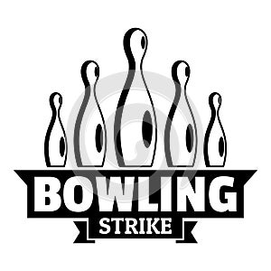 Bowling strike logo, simple style