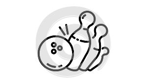 Bowling strike pin icon animation