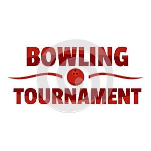 Bowling tournament logo, flat style