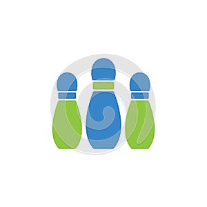 Bowling vector icon design template