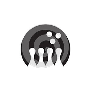 Bowling vector icon design template