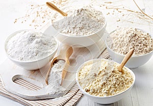 Bowls of gluten free flour photo