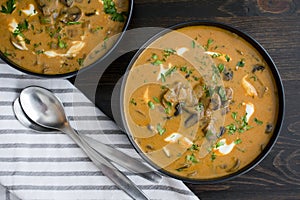 Bowls of Hungarian Mushroom Soup