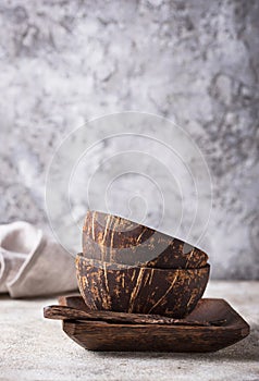 Bowls made  from coconuts shell