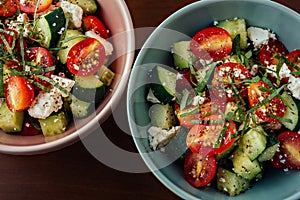 Bowls of Mediterranean Greek Salad