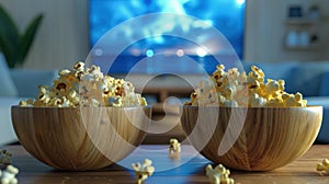 The bowls of popcorn.AI generated image