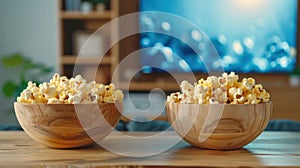 The bowls of popcorn.AI generated image